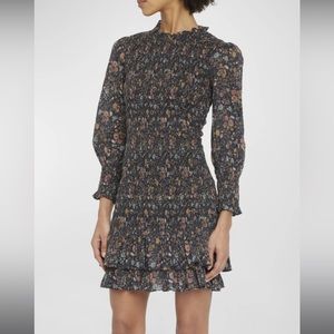 Kookai Australia smocked floral print mini dress